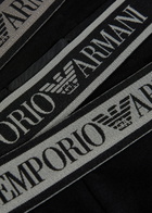 Emporio Armani Logo Stetch-cotton Trunks set of Three Black