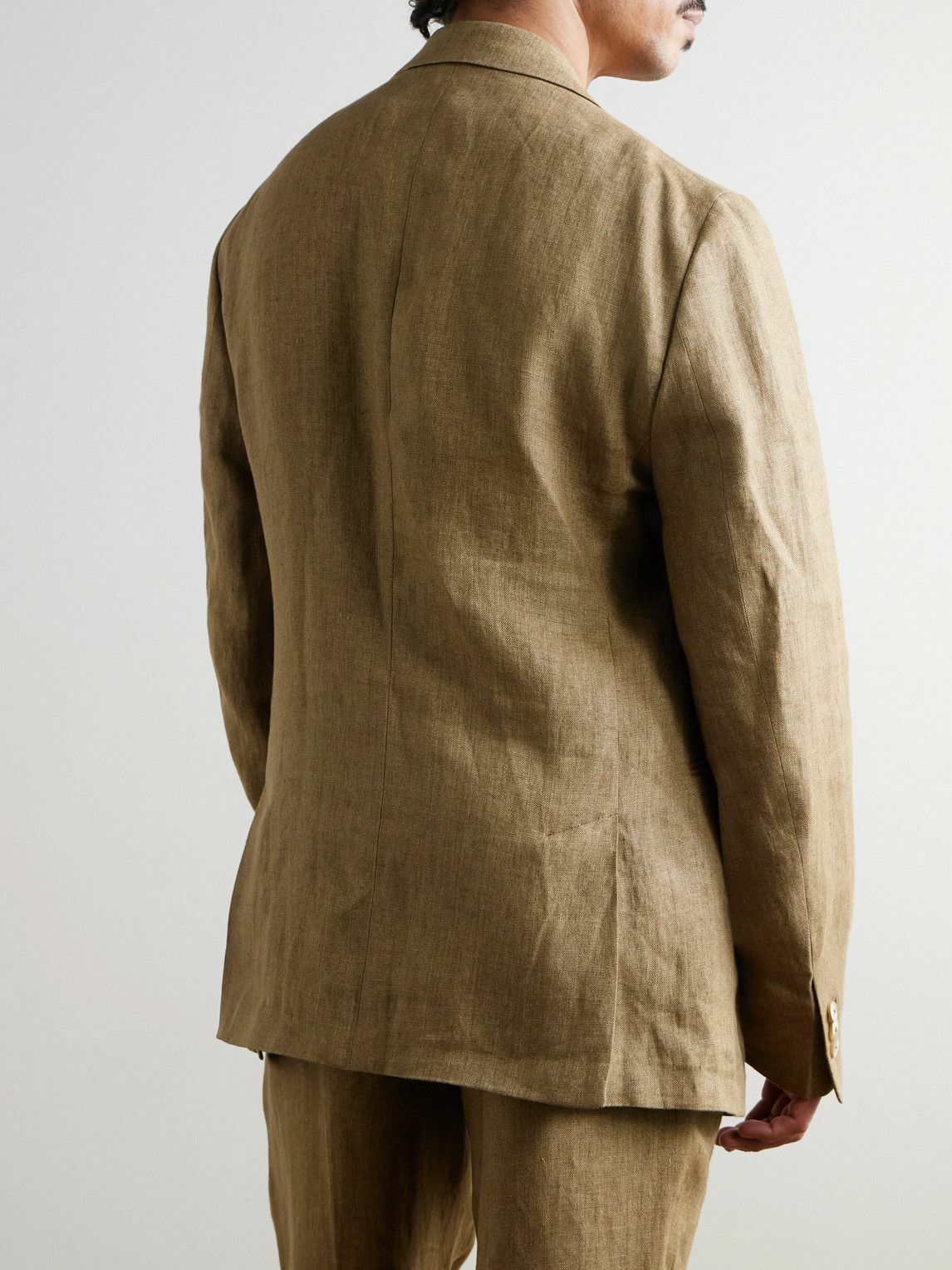 Frescobol Carioca - Zanini Double-Breasted Linen Blazer - Brown