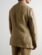 Frescobol Carioca - Zanini Double-Breasted Linen Blazer - Brown