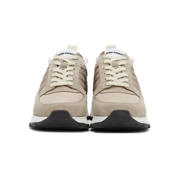 AMI Alexandre Mattiussi Taupe Basket Spring 9 Sneakers AMI