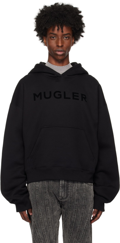 Photo: Mugler Black 'Mugler' Logo Hoodie