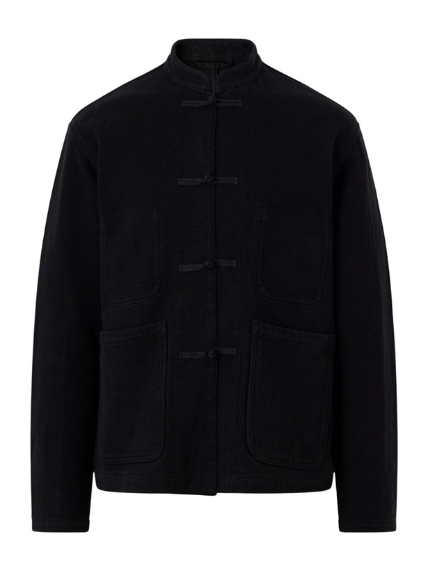 Photo: Blue Blue Japan - Mandarin-Collar Cotton-Sashiko Jacket - Black