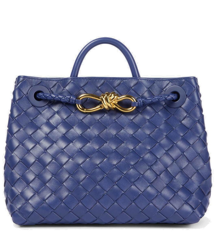 Photo: Bottega Veneta Andiamo Small Intrecciato leather tote bag