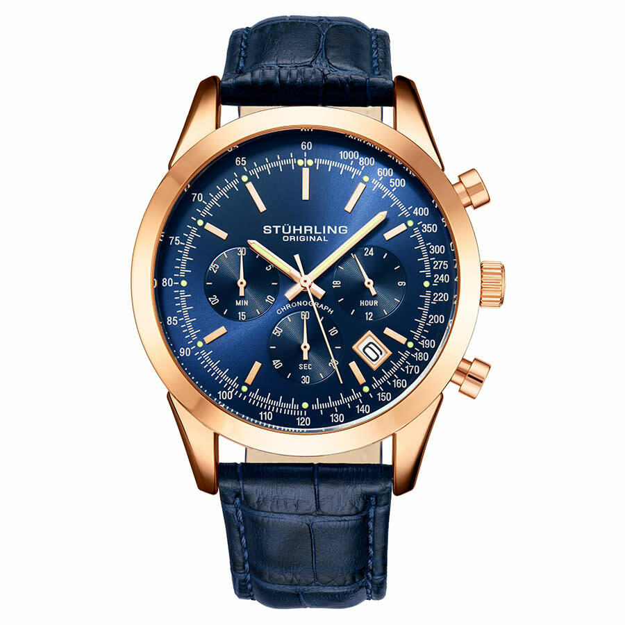Stuhrling Original Monaco Quartz Blue Dial Mens Watch M13655