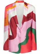 ETRO Silk Satin Printed Blazer Jacket