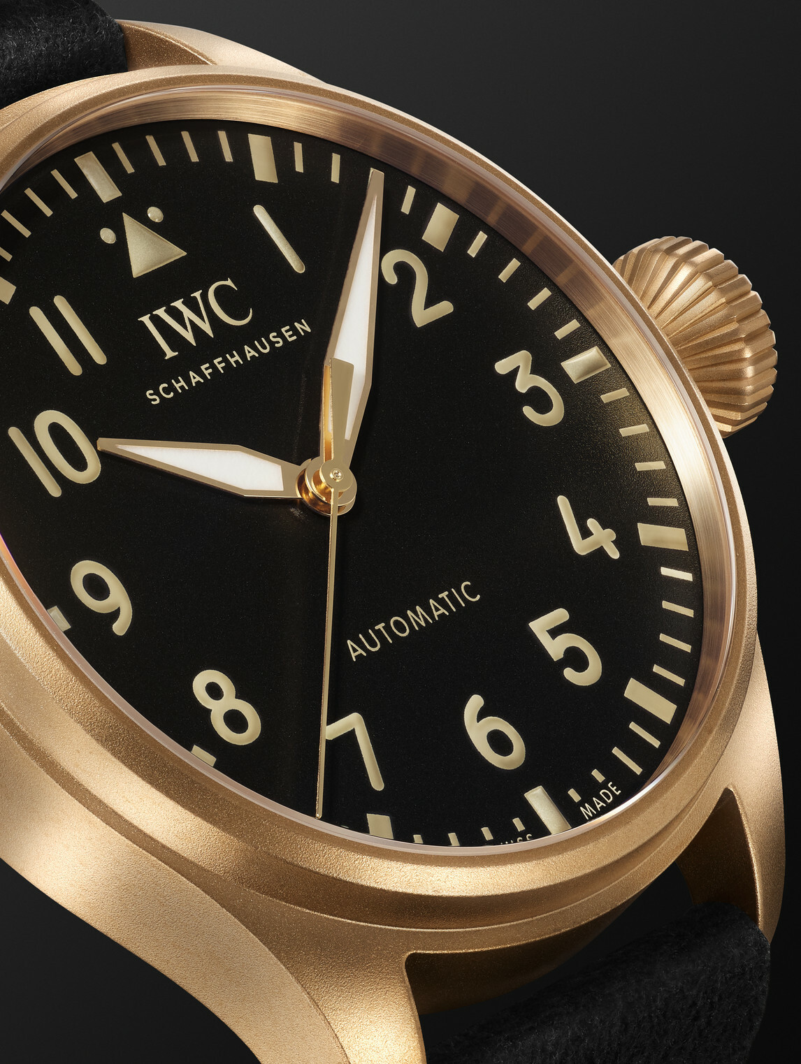 IWC Schaffhausen - Big Pilot's 43 MR PORTER Edition 1 Limited-Edition Automatic Bronze and Alcantara Watch, Ref. IW329703 - Black