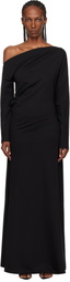Róhe Black Twisted Jersey Maxi Dress