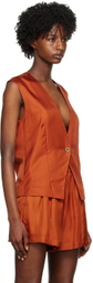 Silk Laundry Orange Slouch Vest