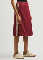 Wales Bonner Shine Panelled Jersey Skirt Burgundy