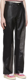 Andersson Bell Black Faux-Leather Trousers