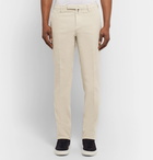 Incotex - Slim-Fit Garment-Dyed Stretch-Cotton Moleskin Trousers - Cream