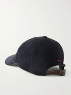 Brunello Cucinelli - Logo-Embroidered Suede Cap - Blue