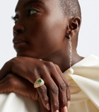 Suzanne Kalan 18kt gold ring with diamonds and emerald