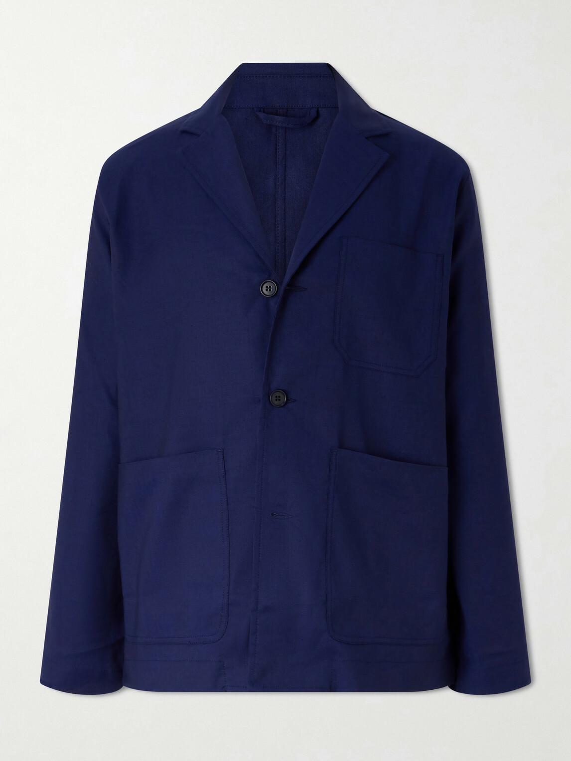 Frescobol Carioca - Lima Linen and Wool-Blend Suit Jacket - Blue