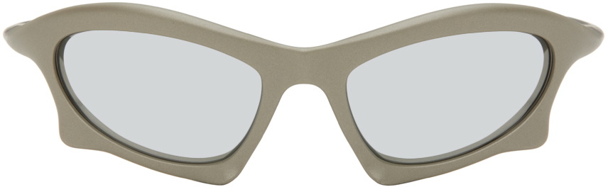 Balenciaga Gray Bat Rectangle Sunglasses Balenciaga display picture 2