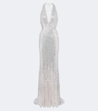 Jenny Packham Mermaid sequined halterneck gown
