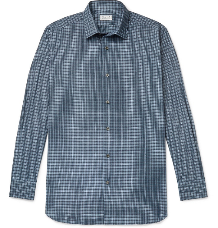 Photo: Charvet - Checked Cotton Shirt - Blue