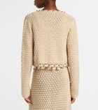 Rabanne Embellished crochet cotton cardigan