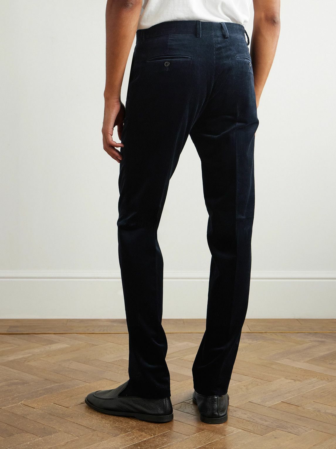 Rubinacci - Straight-Leg Cotton-Corduroy Trousers - Blue