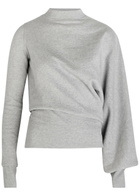 A.W.A.K.E Mode Draped Cotton Sweatshirt Grey