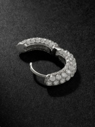 MARIA TASH - Invisible 8mm 18-Karat White Gold Diamond Single Hoop Earring