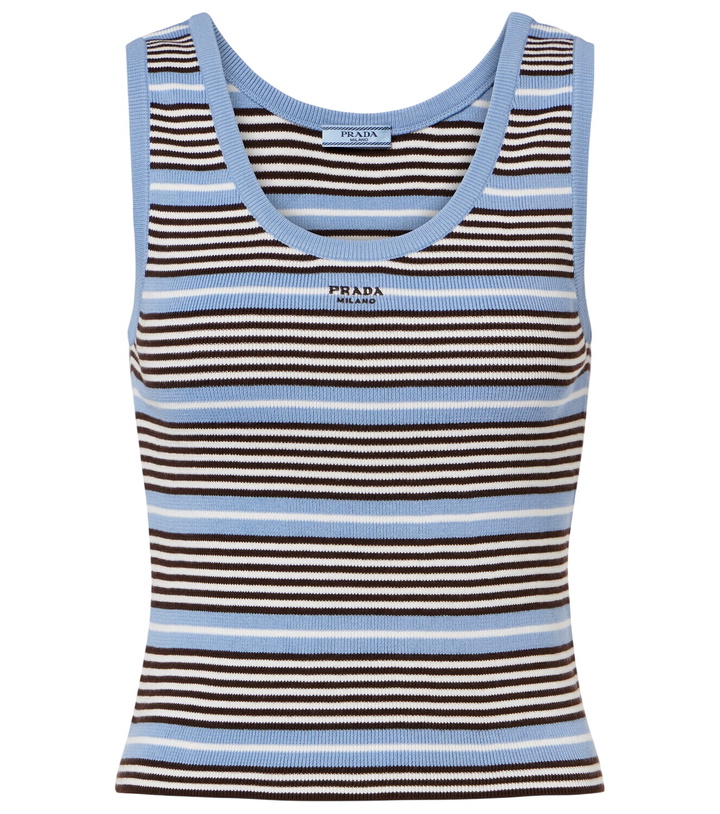 Photo: Prada Striped cotton-blend tank top
