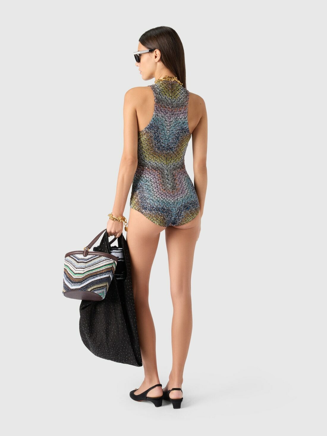 Missoni - Zig zag one-piece swimsuit with sequin application, Women, Multicoloured