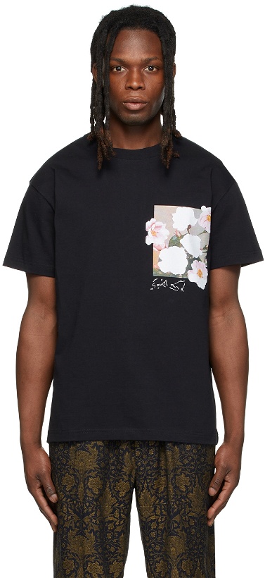 Photo: Soulland Black Scribble Flower T-Shirt