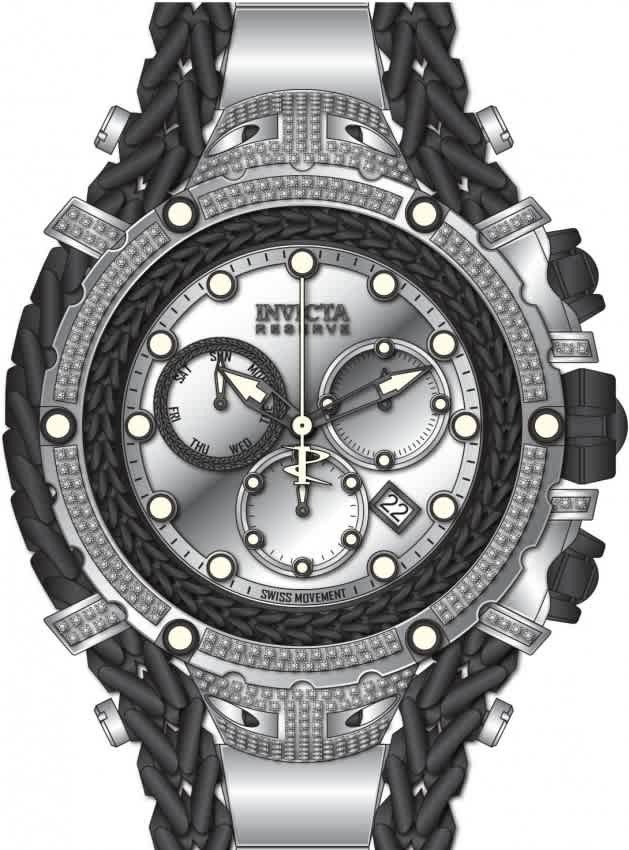 Invicta Gladiator Chronograph Quartz Diamond Silver Dial Mens Watch 48417