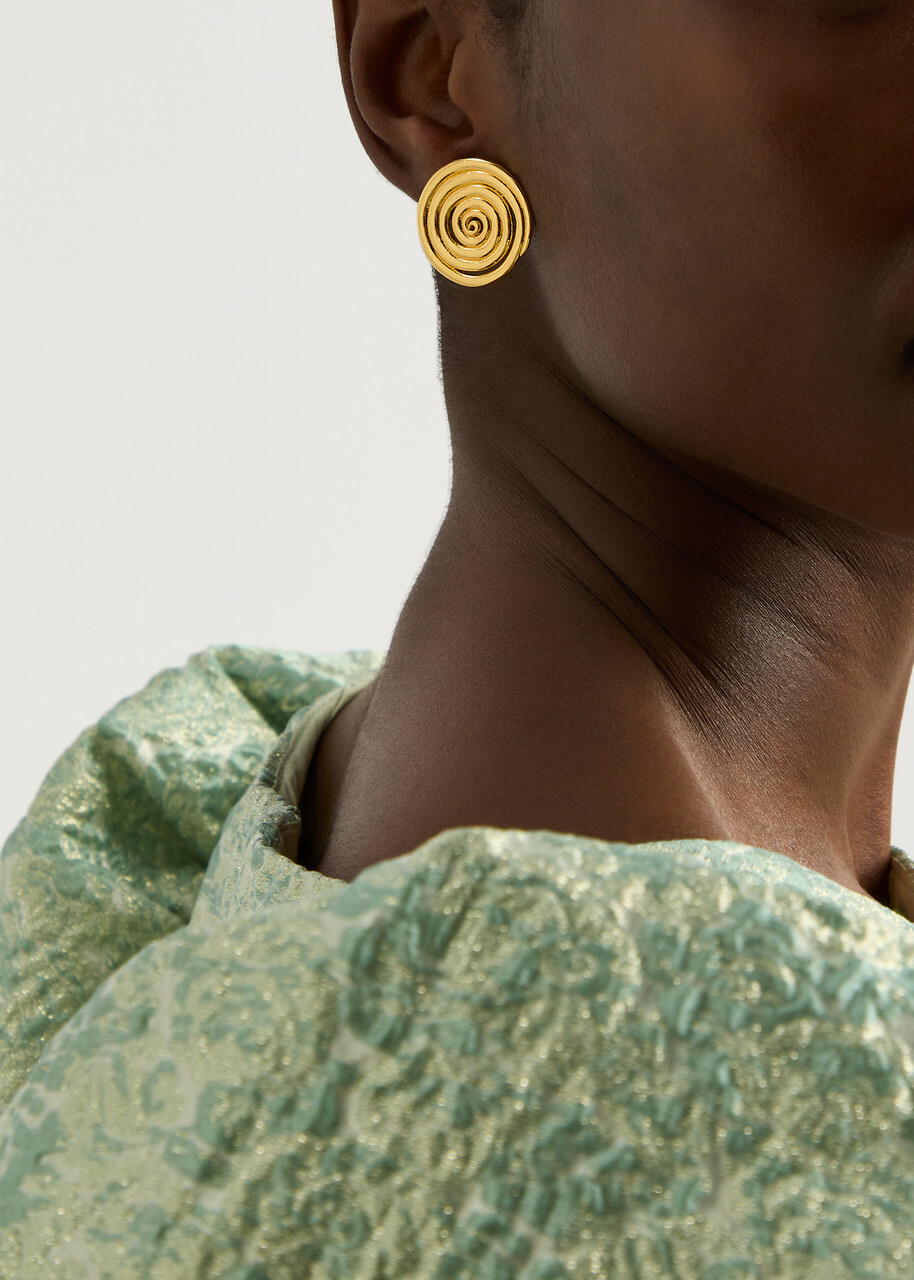 Anni LU Spiral 18kt Gold-plated Stud Earrings - One Size