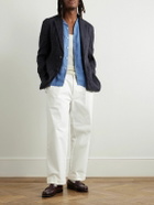 Barena - Levo Striped Linen and Cotton-Blend Blazer - Black