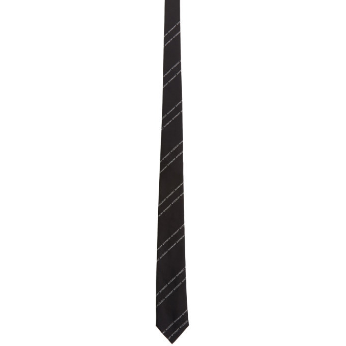 Photo: Givenchy Black and White Silk Pinstripes Tie