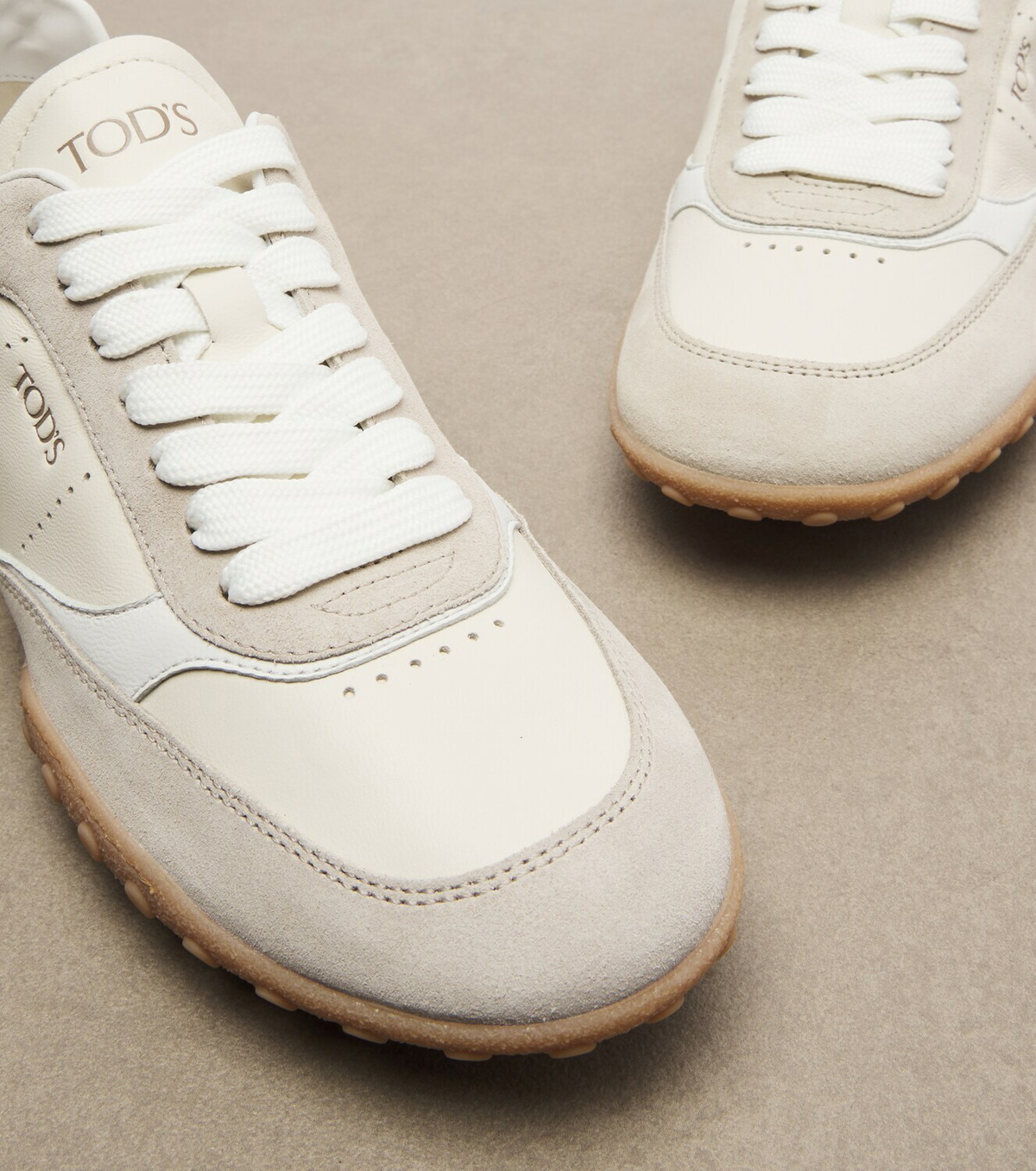 Tod's Suede-trimmed leather sneakers