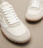 Tod's Suede-trimmed leather sneakers