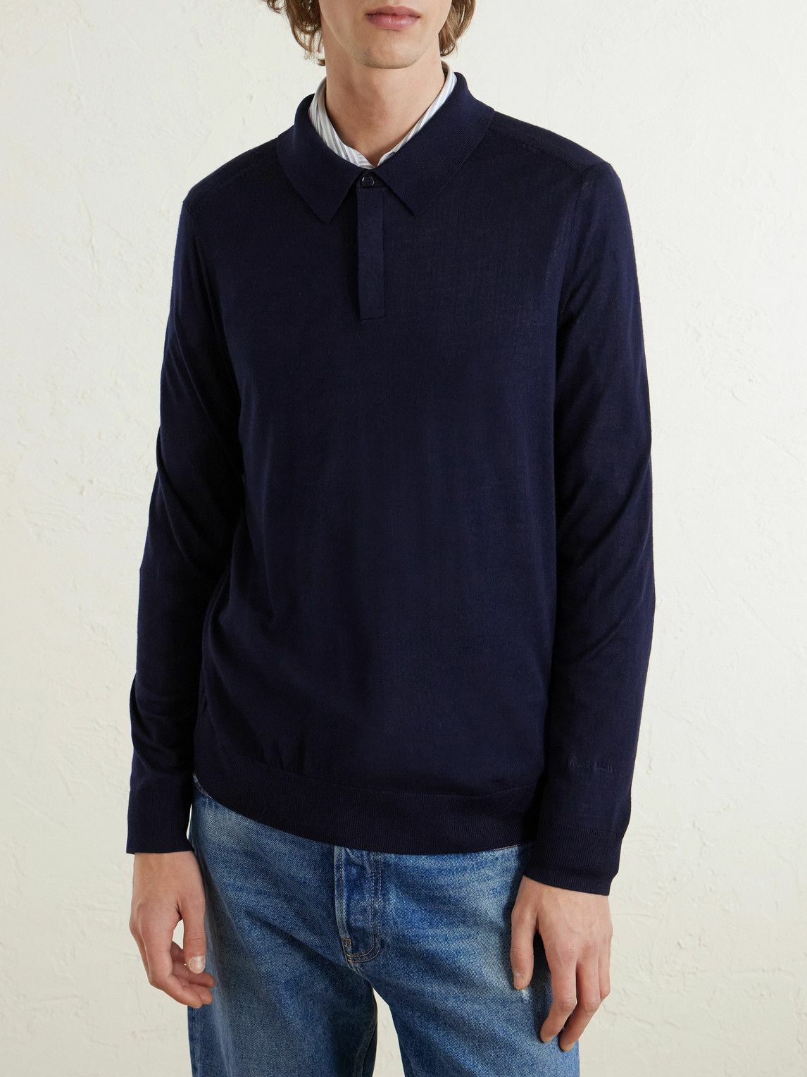 Paul Smith - Merino Wool Polo Shirt - Blue