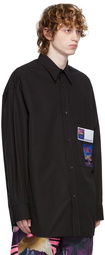 Valentino Black Patch Button Shirt