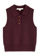 Remain BY Birger Christensen Wool Polo Vest Dark Red