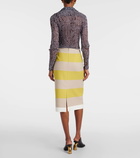 Dries Van Noten Striped cotton gabardine midi skirt