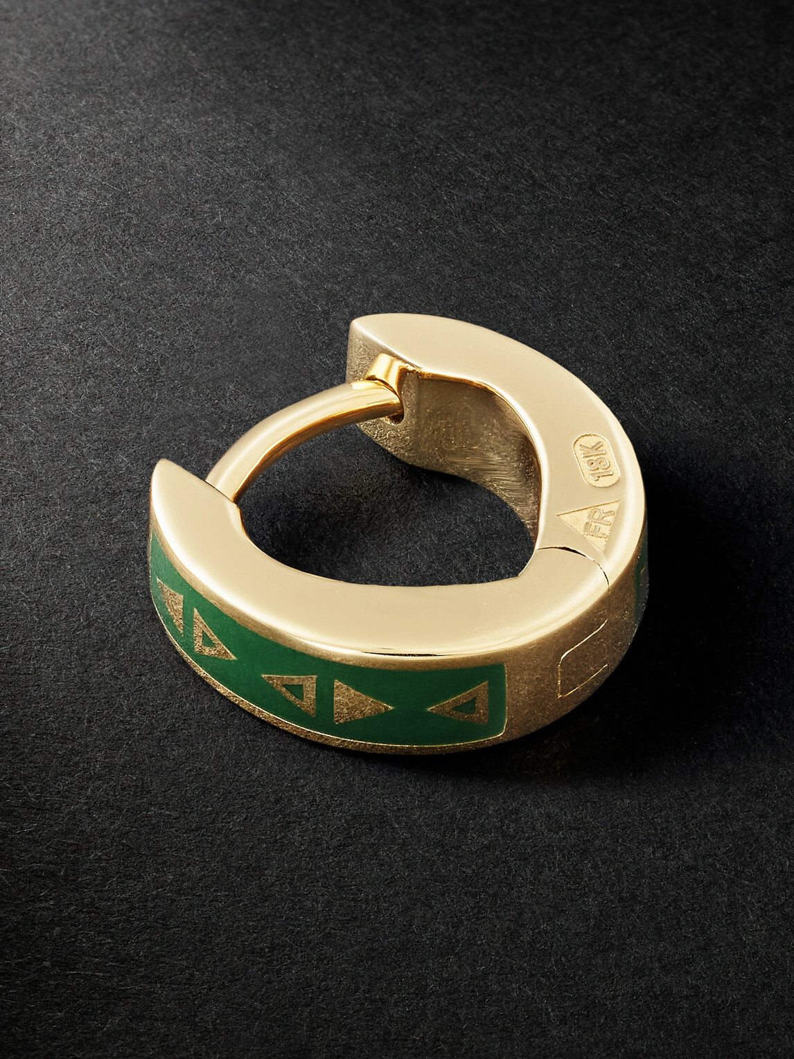 Foundrae - Protection Tenet 18-Karat Gold Ceramic Earring
