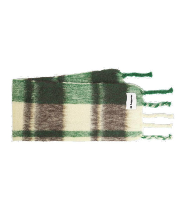 Photo: Jil Sander Checked mohair and wool-blend scarf