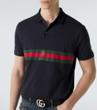 Gucci Web Stripe cotton jersey polo shirt