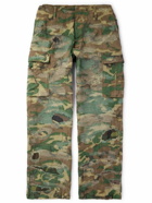 Givenchy - Straight-Leg Distressed Camouflage-Print Cotton Cargo Trousers - Green