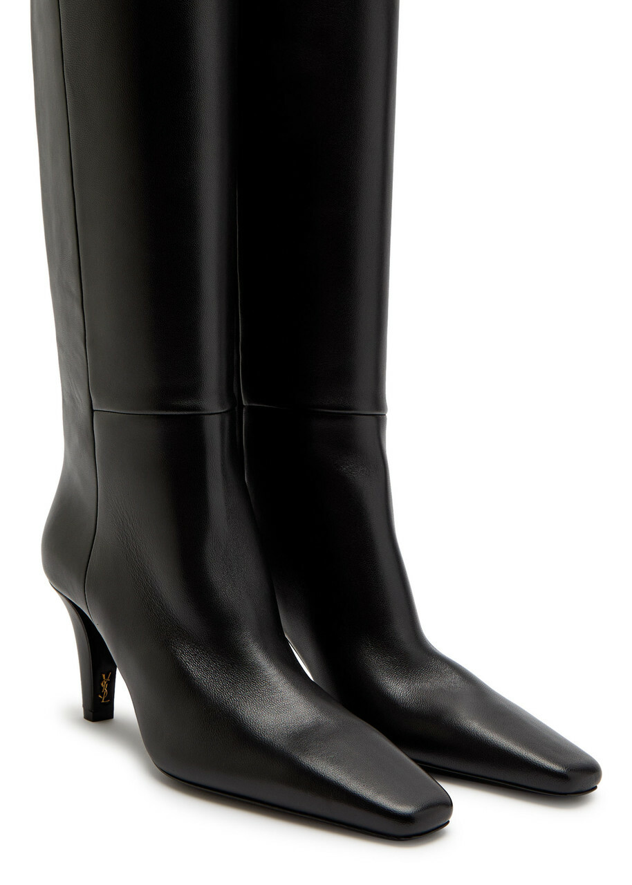 Saint Laurent Jill 75 Leather Knee-high Boots Black