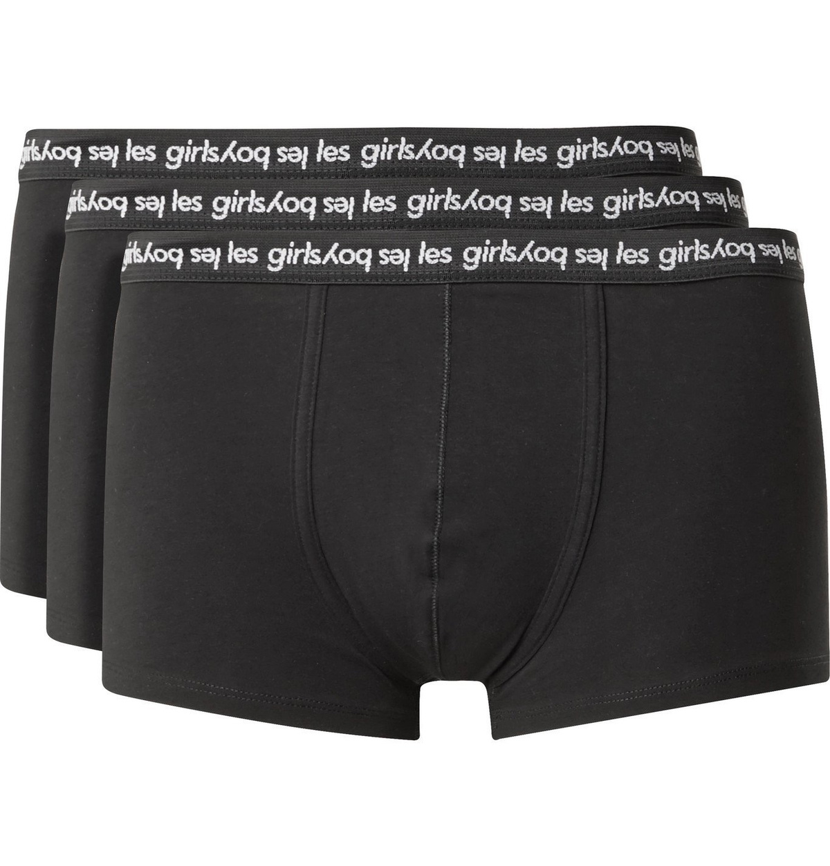 Les Girls Les Boys - Three-Pack Stretch-Cotton Boxer Briefs - Black Les  Girls Les Boys