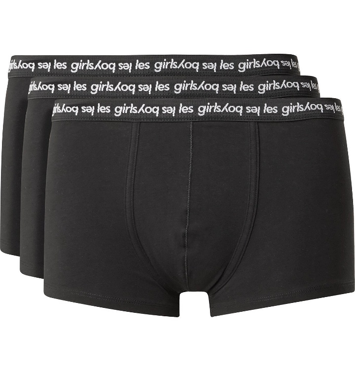 Photo: Les Girls Les Boys - Three-Pack Stretch-Cotton Boxer Briefs - Black