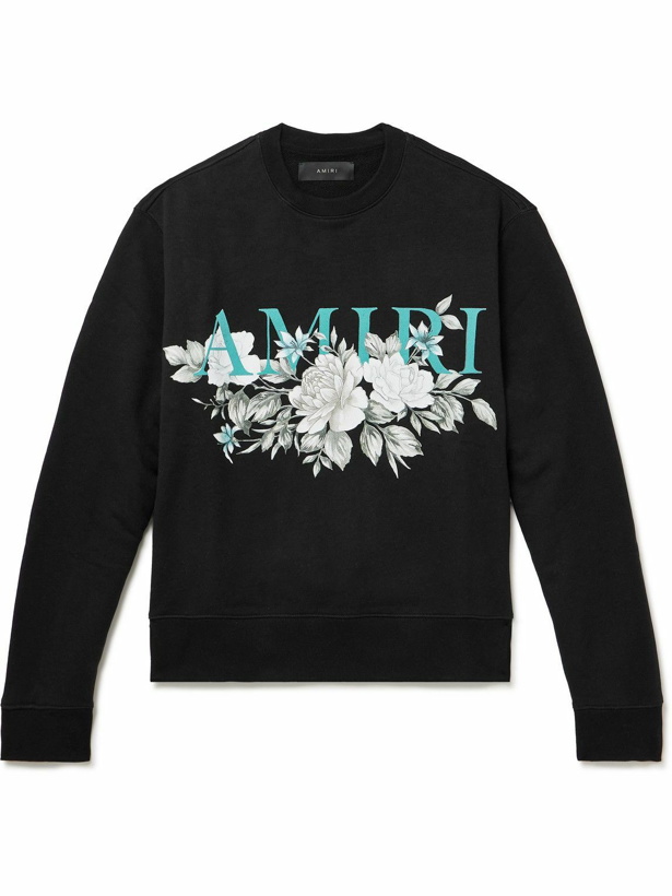 Photo: AMIRI - Glittered Logo-Print Cotton-Jersey Sweatshirt - Black