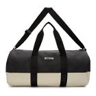 Essentials Black and Off-White Coated Canvas Duffle Bag