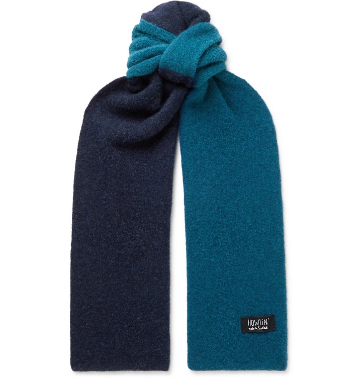 Photo: Howlin' - Laser Attack Two-Tone Wool Scarf - Blue