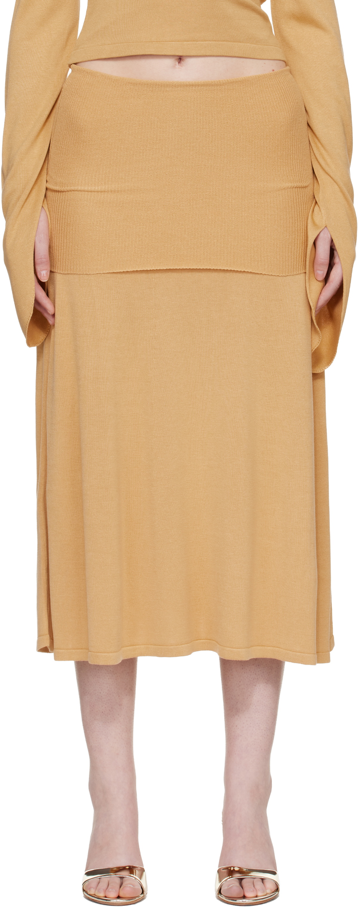 Aya Muse Tan Rylin Midi Skirt