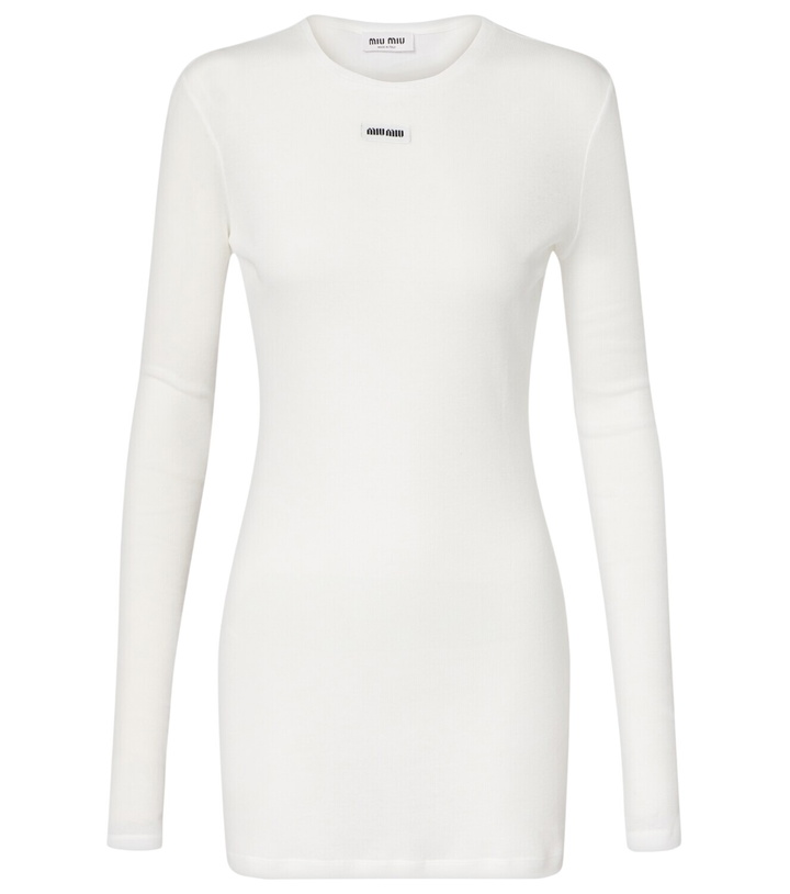 Photo: Miu Miu Cotton jersey minidress